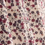 Percal imprimé floral bordeaux et gris - Ribes y Casals
