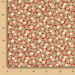 Popeline de coton poinsettias rouges - Ribes y Casals