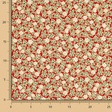 Popeline de coton poinsettias rouges - Ribes y Casals