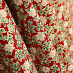 Popeline de coton poinsettias rouges - Ribes y Casals