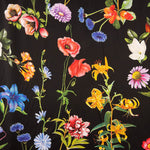 Satin imprimé Multi Flower Black - Ribes y Casals