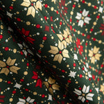 Popeline De Coton Noel Star Geo Vert - Ribes y Casals