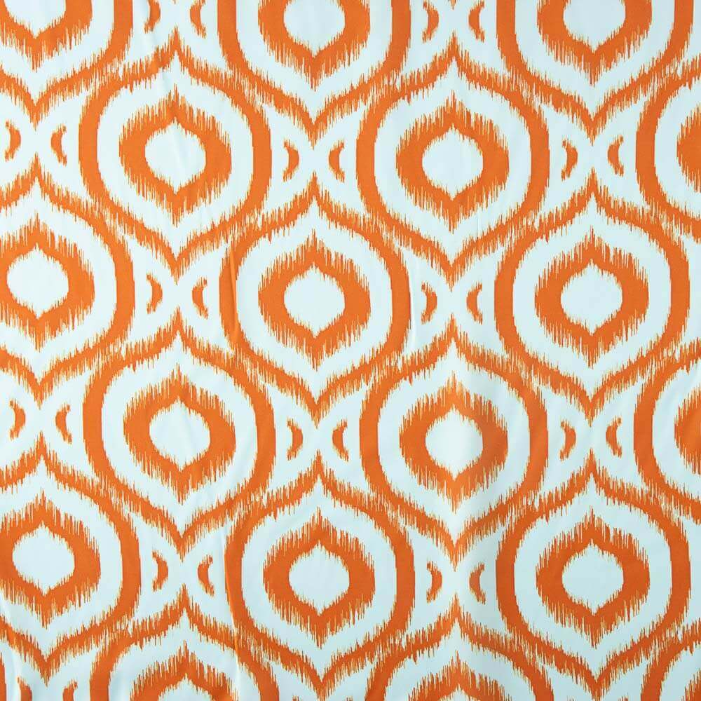 Retal Satén Estampado Checker Geo Naranja 170x140 cm - Ribes y Casals