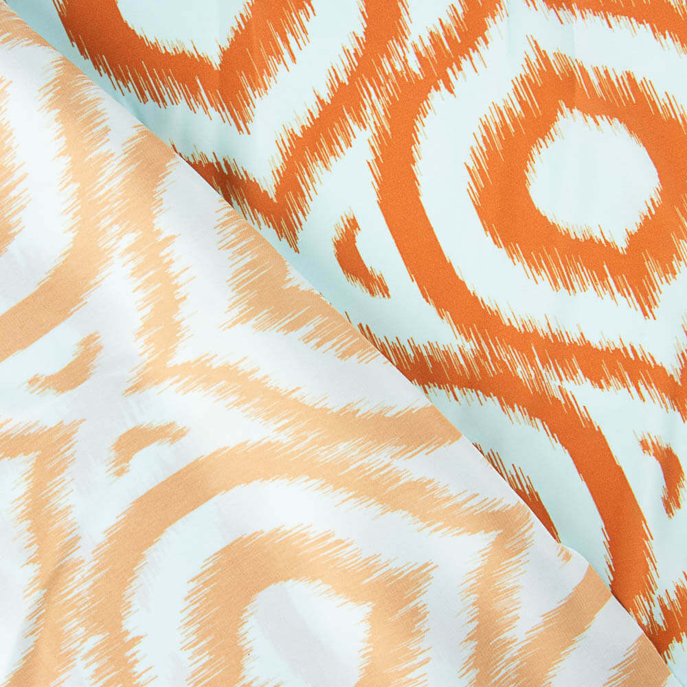Satin imprimé Checker Geo Print Orange - Ribes y Casals