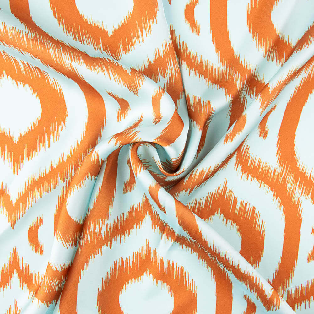 Satin imprimé Checker Geo Print Orange - Ribes y Casals