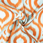 Satin imprimé Checker Geo Print Orange - Ribes y Casals