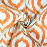 Satin imprimé Checker Geo Print Orange - Ribes y Casals