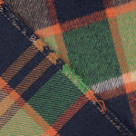 Mouflon à carreaux vert forêt, orange et bleu marine - Ribes y Casals