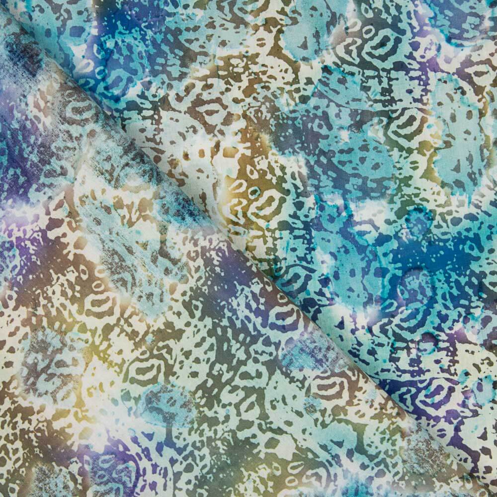 Popeline Batik Bangui Turquoise - Ribes y Casals