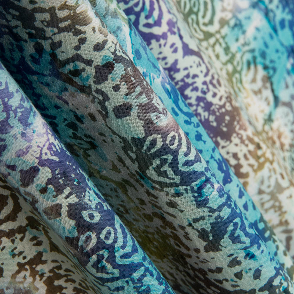 Popeline Batik Bangui Turquoise - Ribes y Casals
