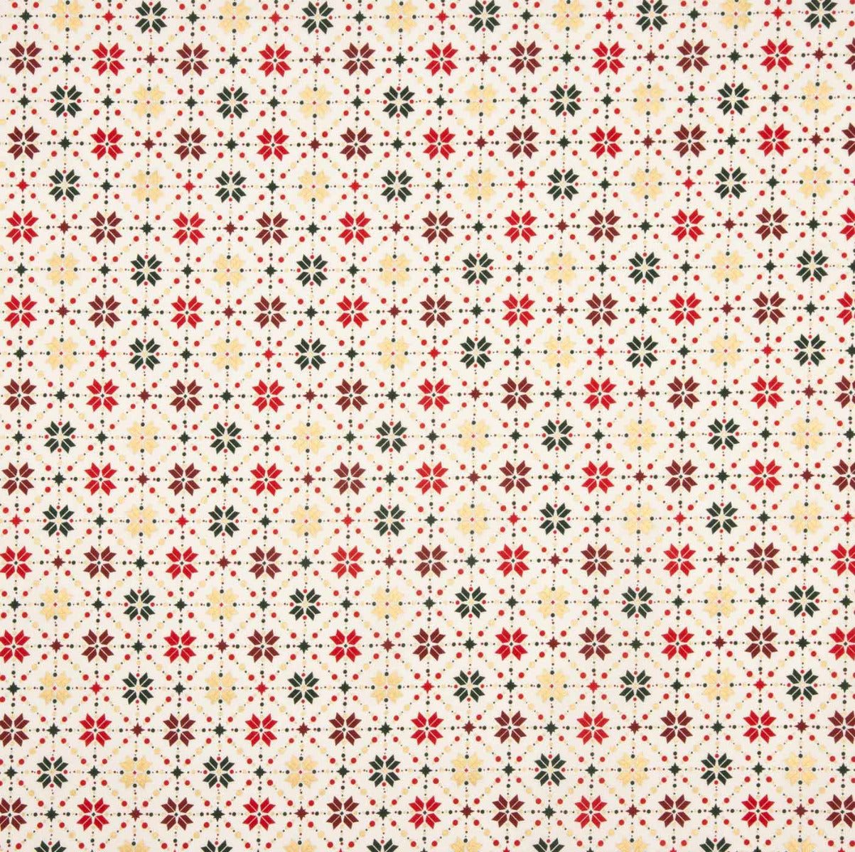 Popeline de coton Noel Star Geo Ecru - Ribes y Casals