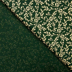 Popeline Noël Feuilles Verte - Ribes y Casals