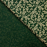 Popeline Noël Feuilles Verte - Ribes y Casals
