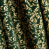 Popeline Noël Feuilles Verte - Ribes y Casals