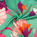 Satin Imprimé Floral Déco Vert - Ribes y Casals