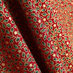 Popeline de Coton Rouge Houx de Noël - Ribes y Casals