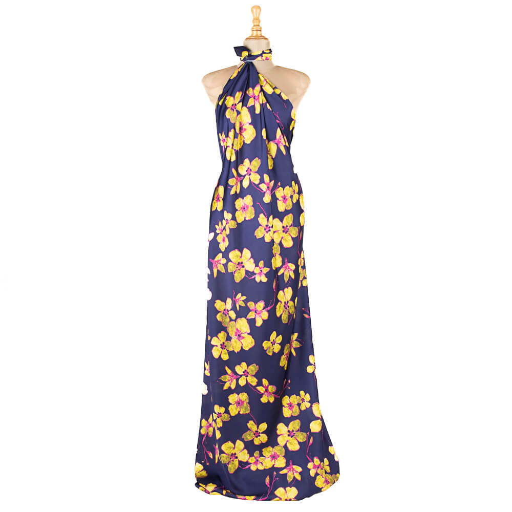 Satin imprimé violet bonbon - Ribes y Casals