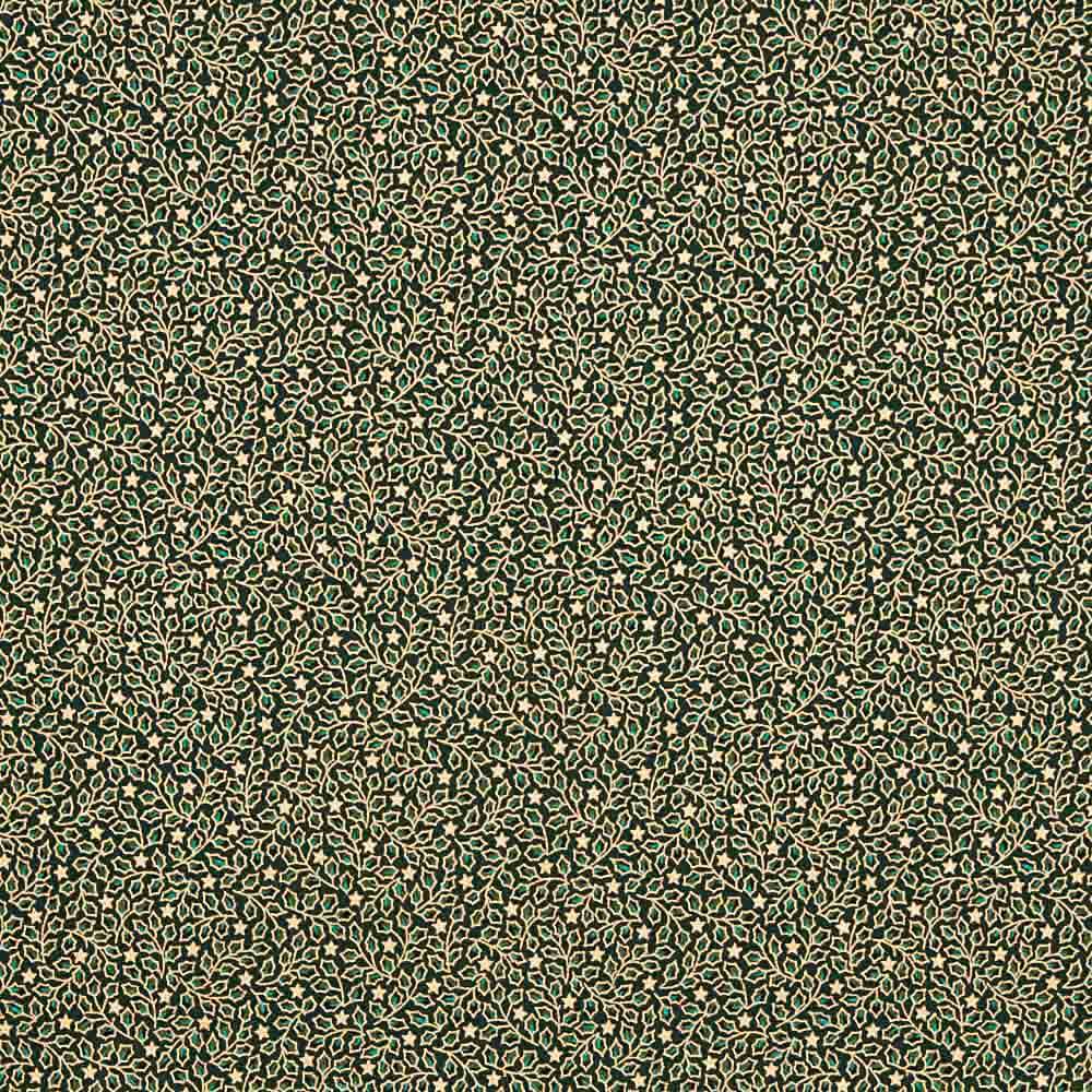 Popeline Coton Holly Noël Vert - Ribes y Casals