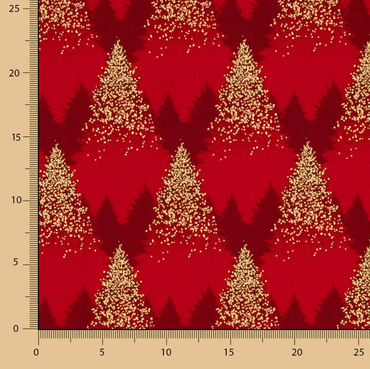 Popeline De Coton Rouge Sapin - Ribes y Casals