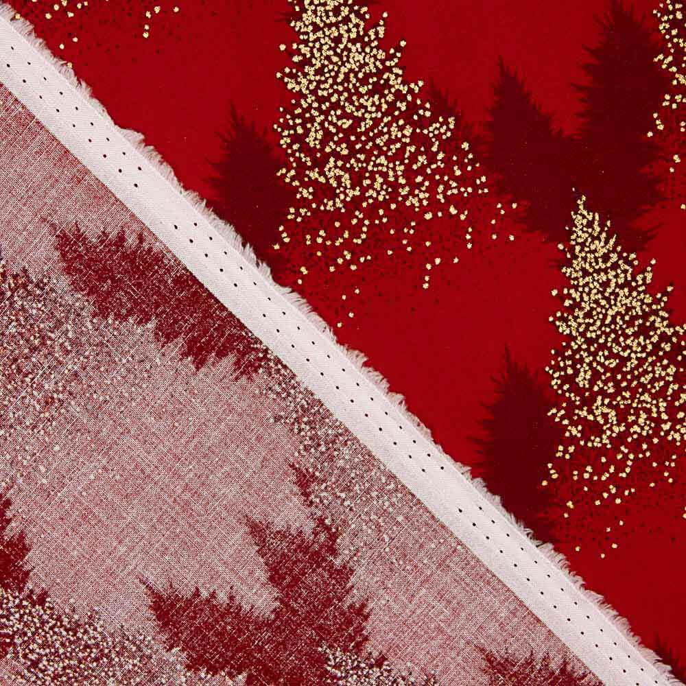 Popeline De Coton Rouge Sapin - Ribes y Casals