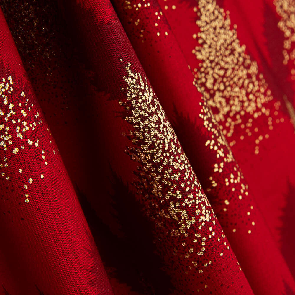 Popeline De Coton Rouge Sapin - Ribes y Casals