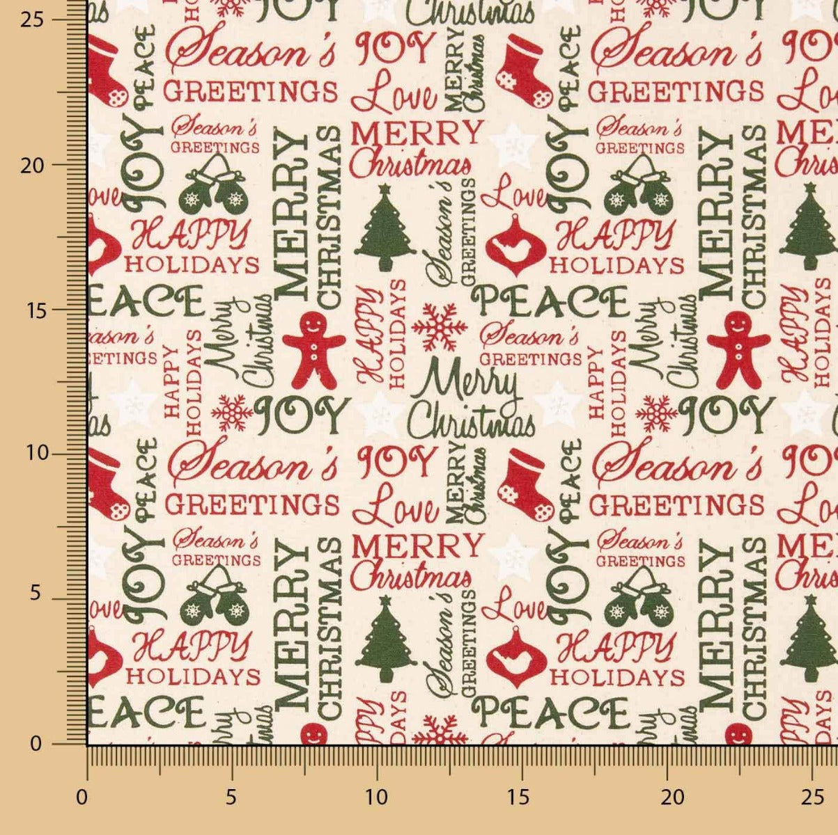 Retal Popelín Navidad Hou Crudo 200x140 cm - Ribes y Casals