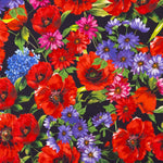 Crepe China Viscosa Bloom Noire - Ribes y Casals