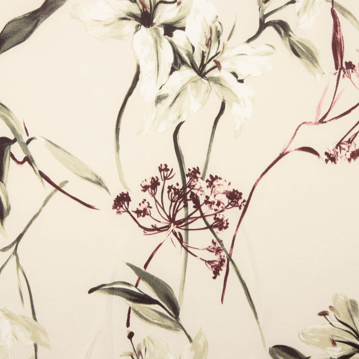 Fleurs sauvages crêpe satin de polyester - Ribes y Casals