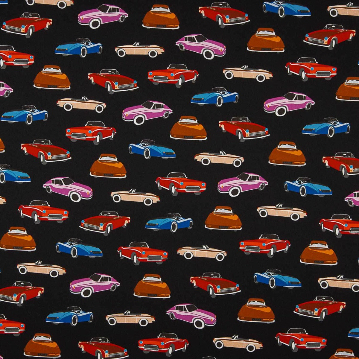 Satin Polyester Retro Cars - Ribes y Casals