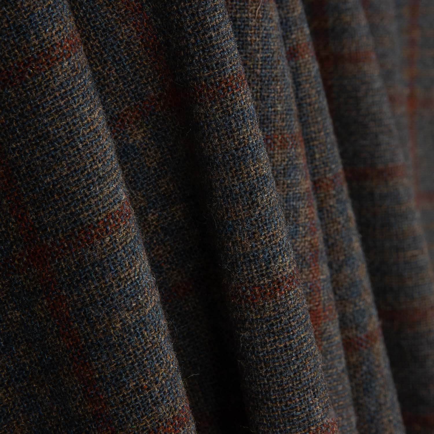 Poncho en laine à carreaux rouges - Ribes y Casals