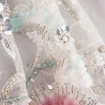 Strass Tulle Blanc Fleurs Dégradé Tons Doux - Ribes y Casals