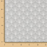 Percal de coton imprimé feuilles grises sur fond blanc - Ribes y Casals