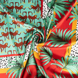 Satin de polyester imprimé Safari tropical - Ribes y Casals