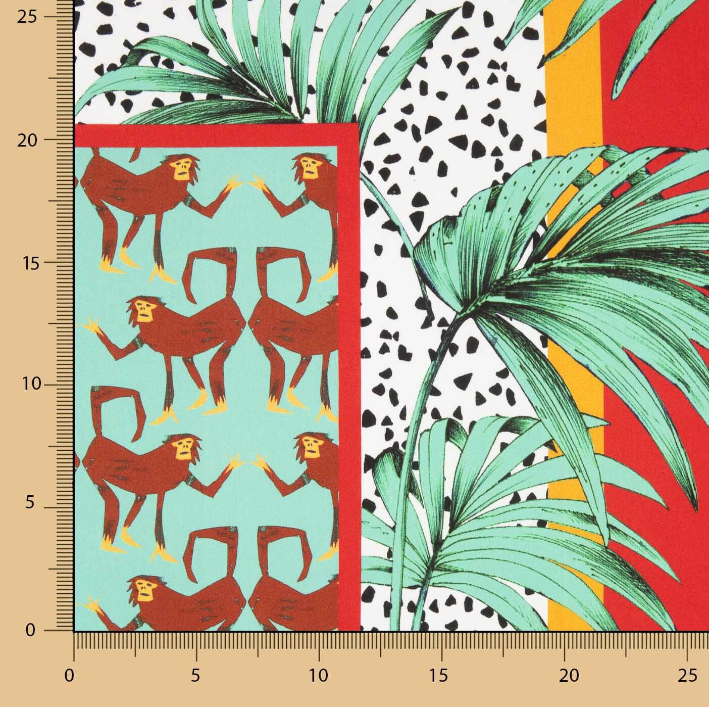 Satin de polyester imprimé Safari tropical - Ribes y Casals