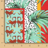 Satin de polyester imprimé Safari tropical - Ribes y Casals