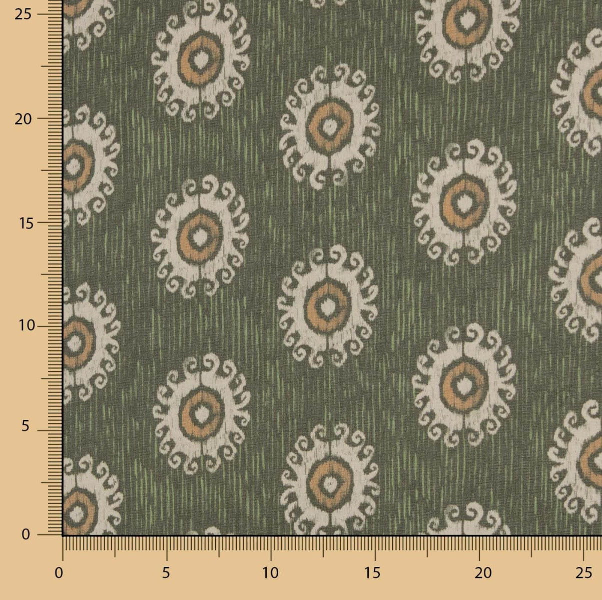 Mousseline de polyester Tribal Vert - Ribes y Casals