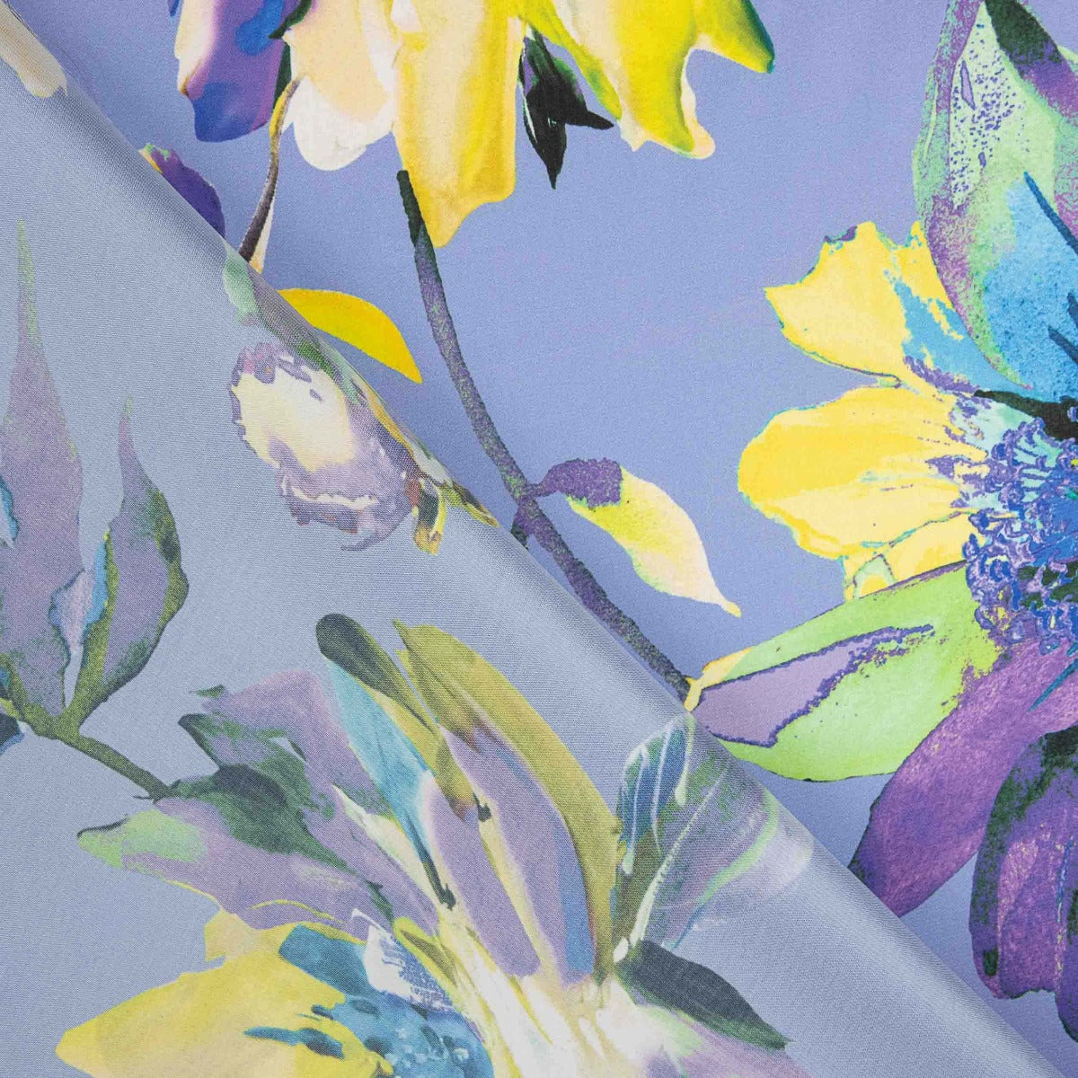 Satin imprimé lilas Maylin - Ribes y Casals