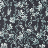 Sergé doux Viscose-lin Floral Marine - Ribes y Casals