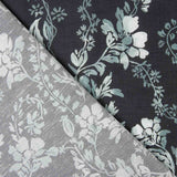 Sergé doux Viscose-lin Floral Marine - Ribes y Casals