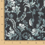 Sergé doux Viscose-lin Floral Marine - Ribes y Casals