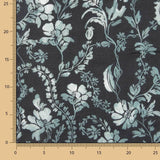 Sergé doux Viscose-lin Floral Marine - Ribes y Casals