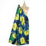 Satin imprimé bleu Clarence - Ribes y Casals