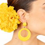 Boucles d&#39;oreilles flamenco cerceau jaune - Ribes y Casals