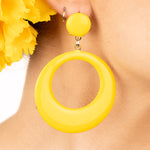 Boucles d&#39;oreilles flamenco cerceau jaune - Ribes y Casals