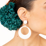 Boucles d&#39;oreilles flamenco cerceau blanc - Ribes y Casals