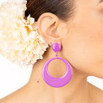 Boucles d&#39;oreilles flamenco cerceau mauve - Ribes y Casals