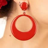 Boucles d&#39;oreilles flamenco cerceau rouge - Ribes y Casals