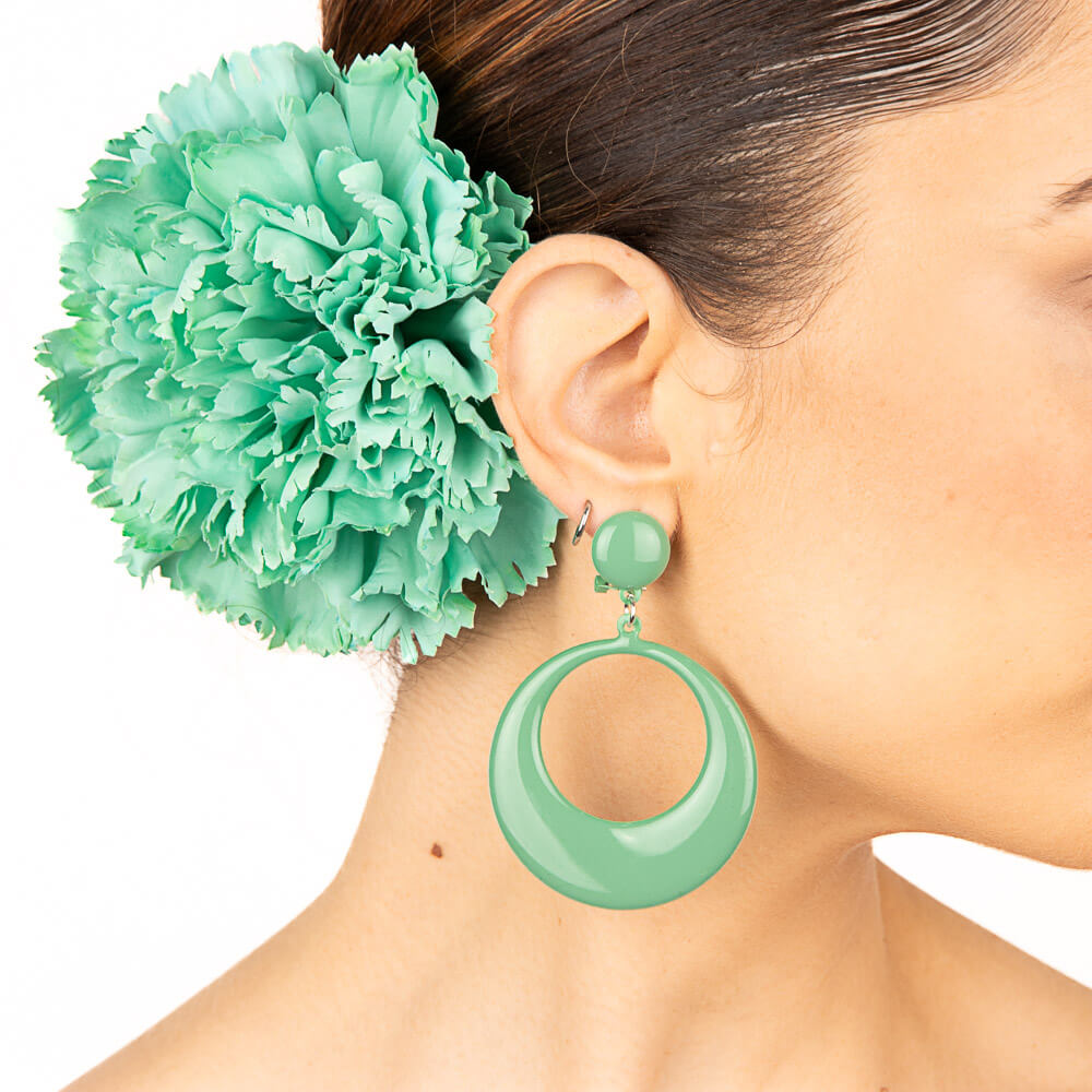 Boucles d&#39;oreilles flamenco cerceau vert - Ribes y Casals