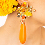 Boucles d&#39;oreilles flamenco goutte orange - Ribes y Casals