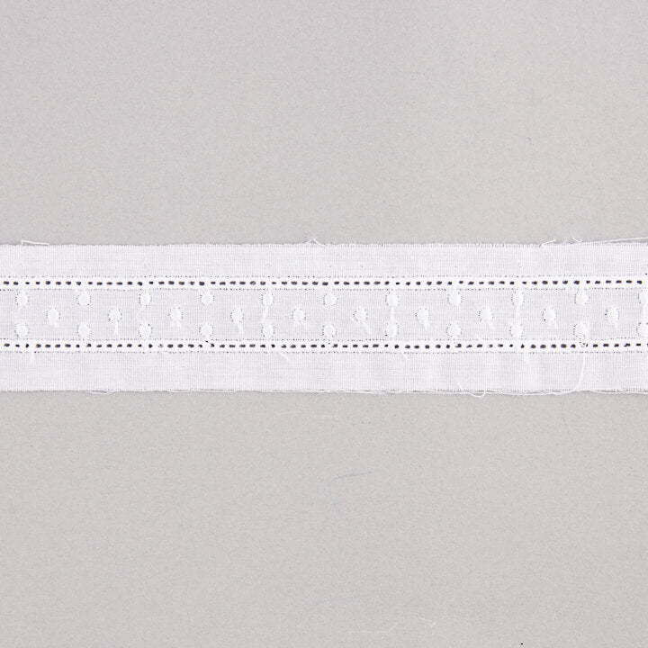 Bande de batiste brodée blanche modèle 11696 – 30 mm - Ribes y Casals
